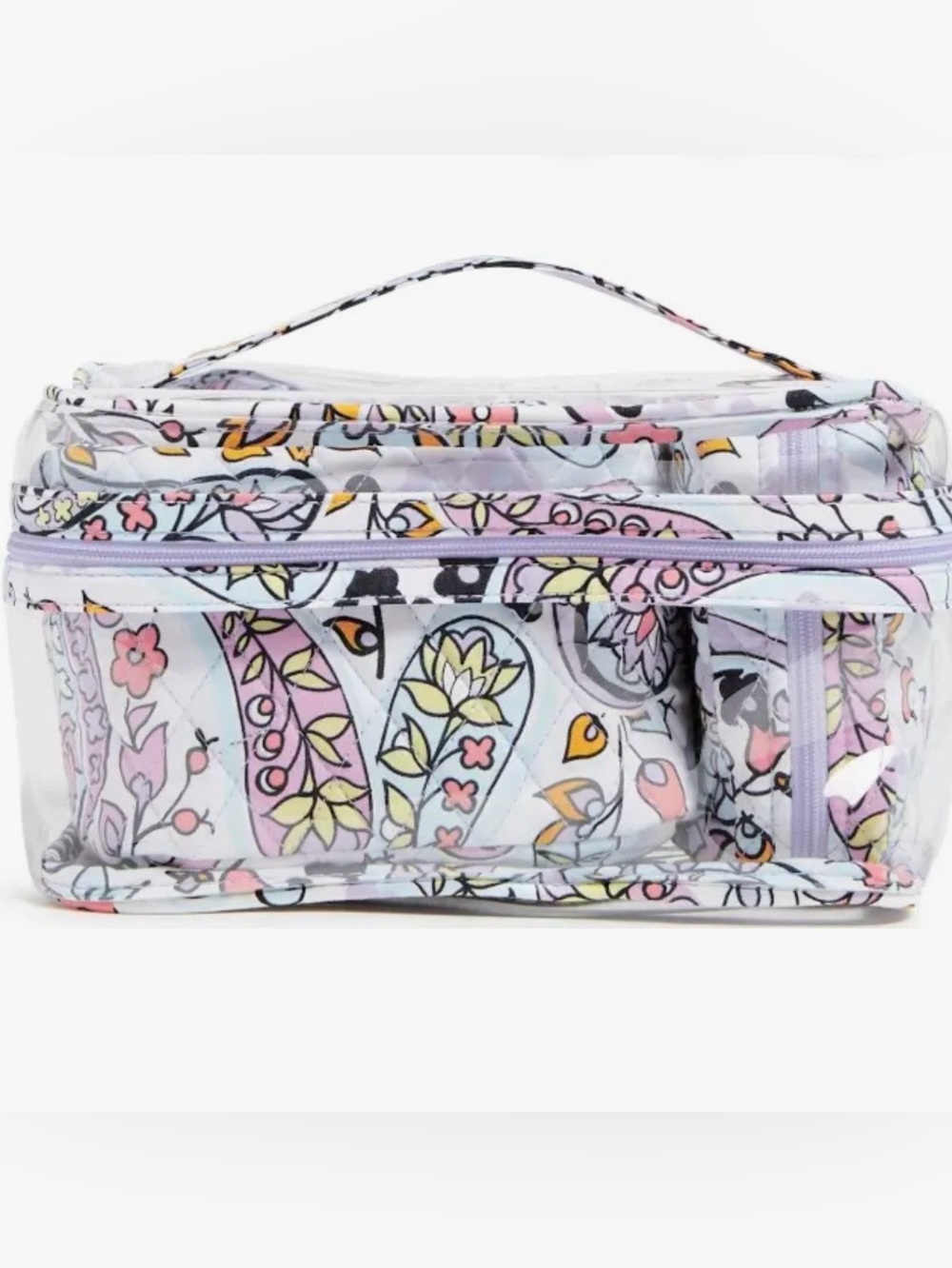 Vera Bradley 3 Pc Cosmetic Bag Set Maddalena Paisley Soft Set Pattern